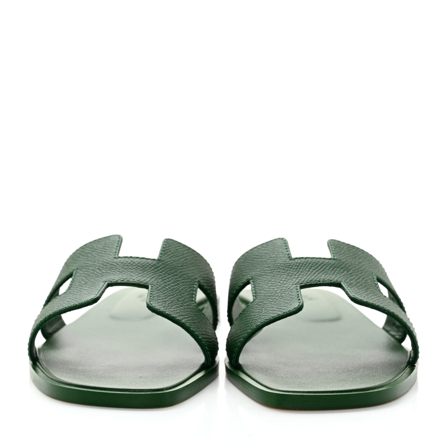 Hermes Epsom Oran Sandals 36.5 Vert Cactus 2 of 9