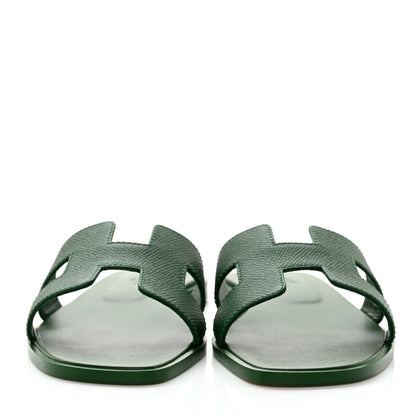 Hermes Epsom Oran Sandals 36.5 Vert Cactus 2 of 9