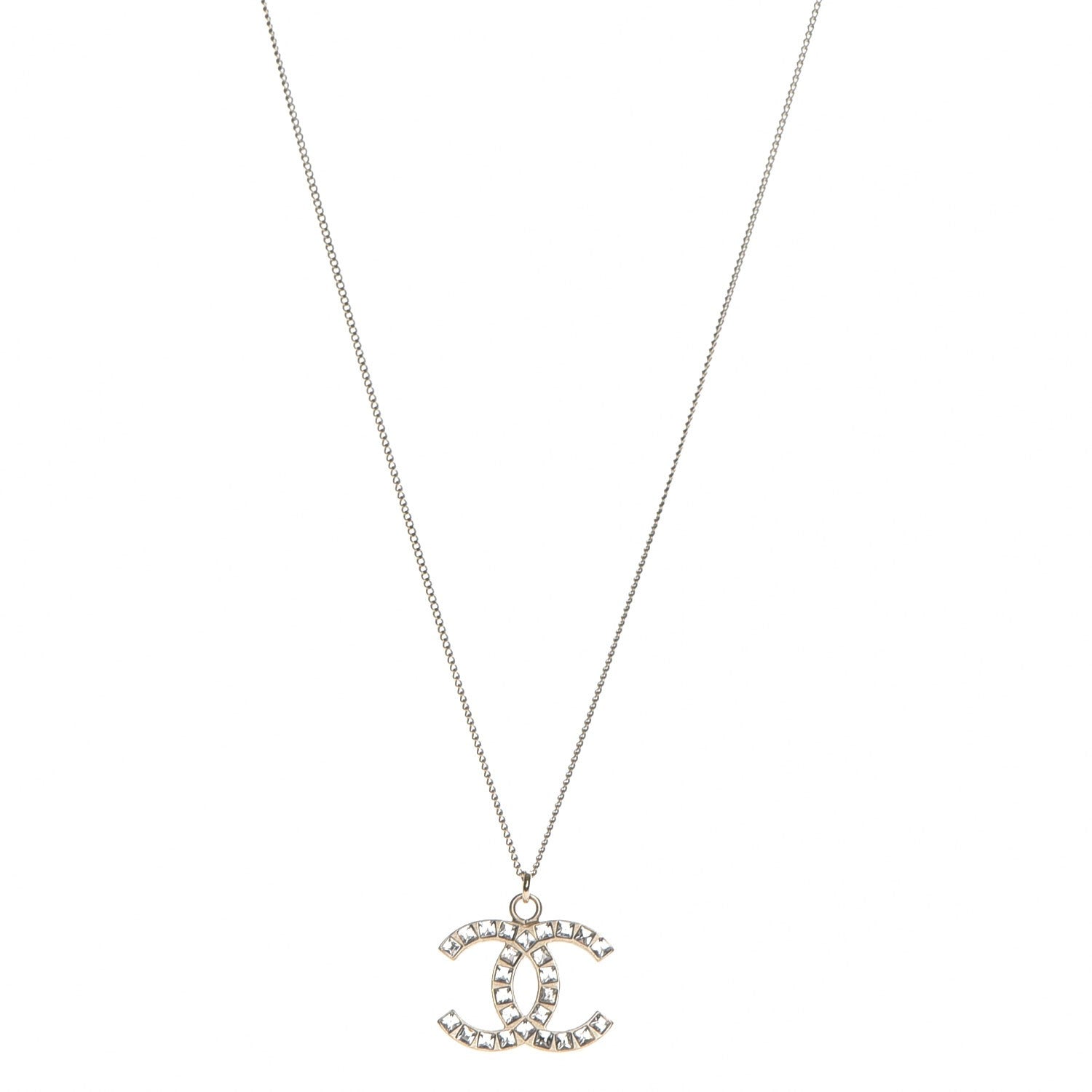 Chanel Baguette Crystal CC Necklace Gold 1 of 6