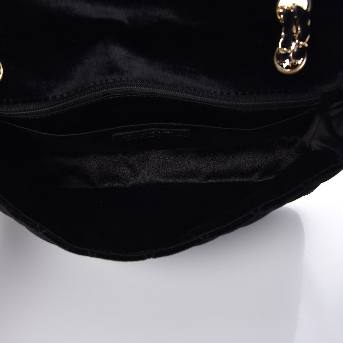 Velvet Pearl Quilted Medium Single Flap Black