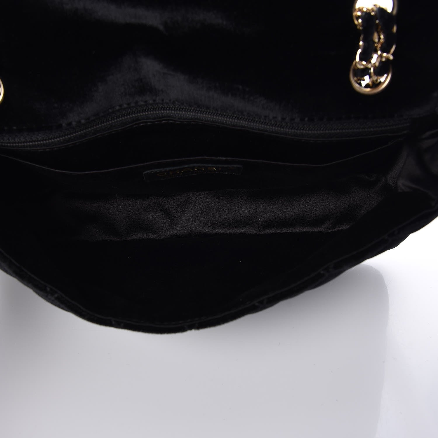 Chanel Velvet Pearl Quilted Medium Single Flap Black 5 of 9