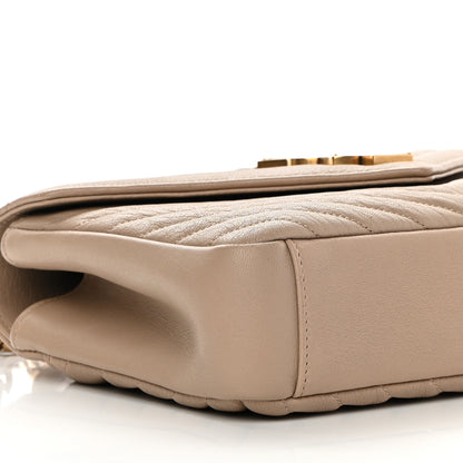 Saint Laurent Sheepskin Matelasse Chevron Monogram Medium College Bag Dark Beige 10 of 13