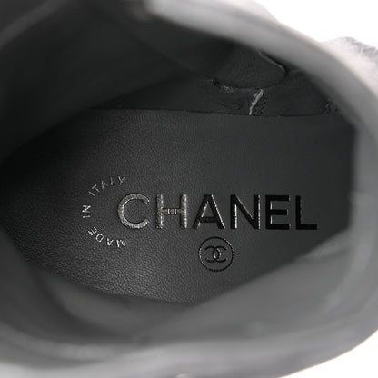 Chanel Suede Calfskin Cap Toe Short Boots 35 Dark Grey Black 7 of 10
