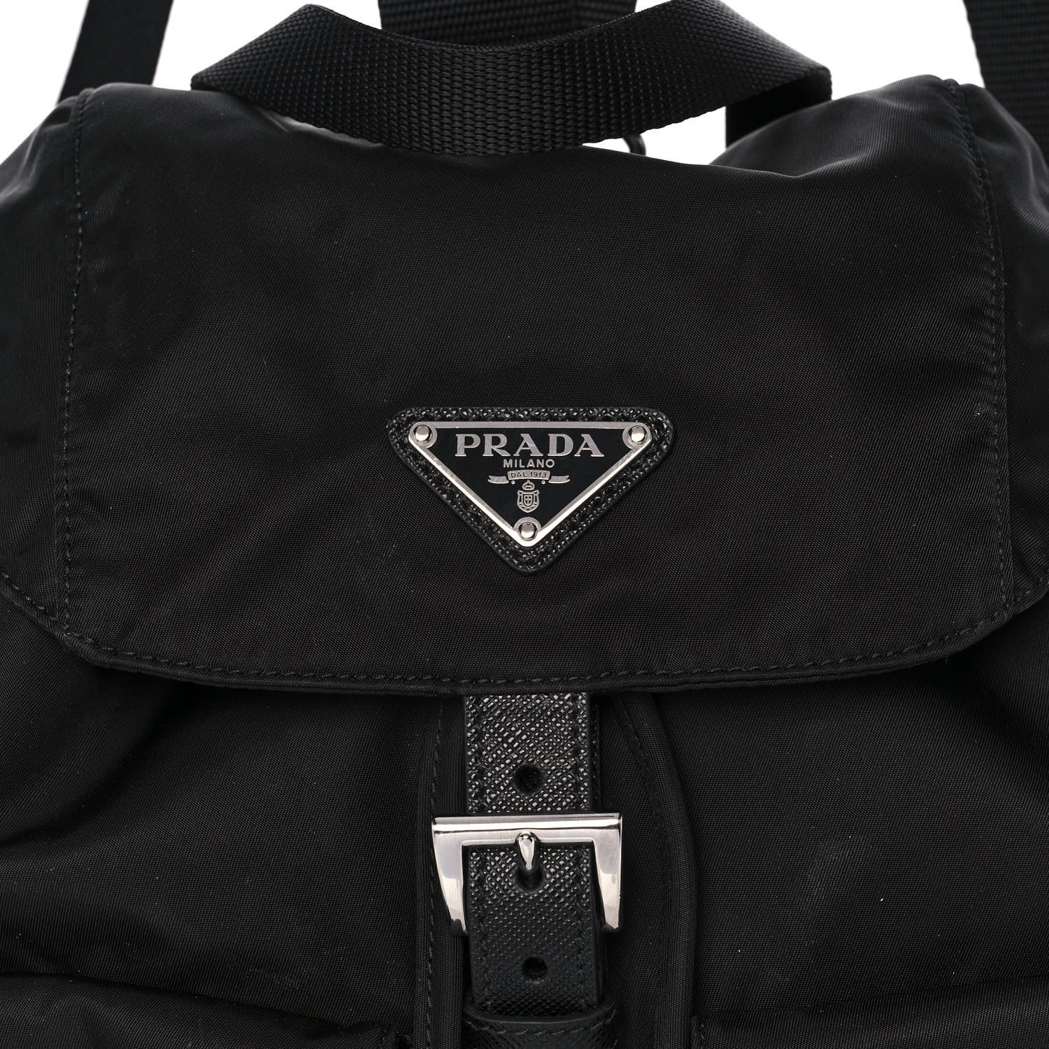 Prada Tessuto Nylon Saffiano Medium Backpack Black 9 of 16