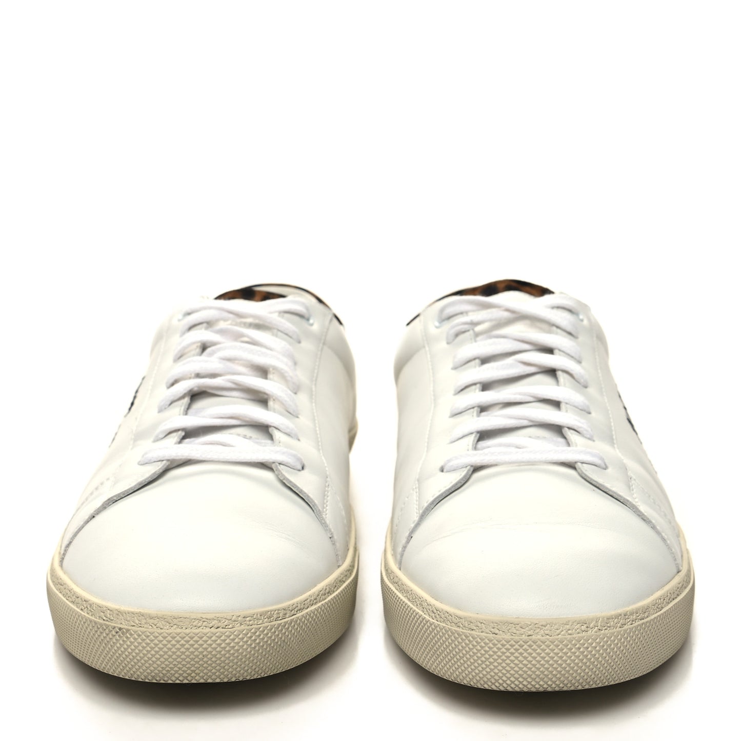 Calfskin Embroidered Mens Court Classic Sneakers 45 White Black