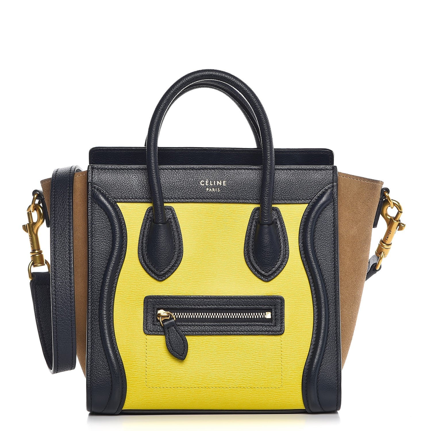 Celine Leige Calfskin Suede Tri-color Nano Luggage Multicolor 1 of 8
