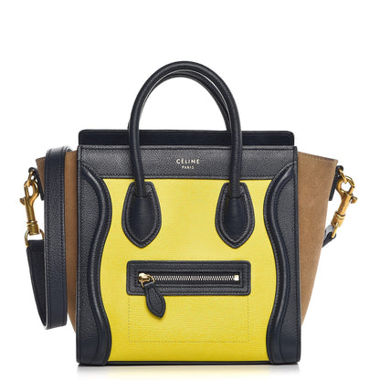 Celine Leige Calfskin Suede Tri-color Nano Luggage Multicolor 1 of 8