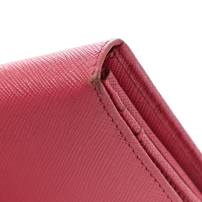 Prada Saffiano Metal Continental Flap Wallet Peonia 11 of 12