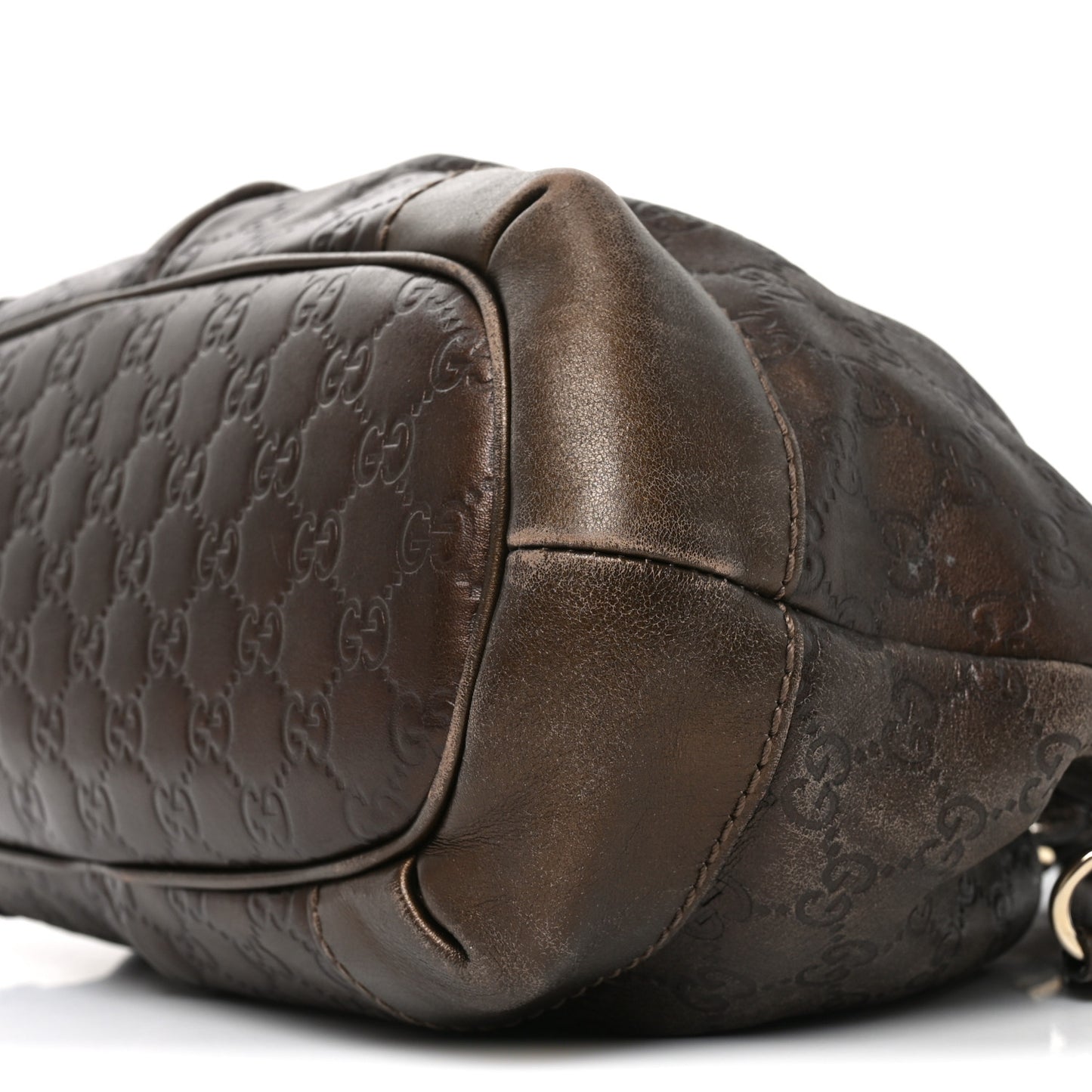 Metallic Soft Guccissima Medium Sukey Top Handle Bag Bronze