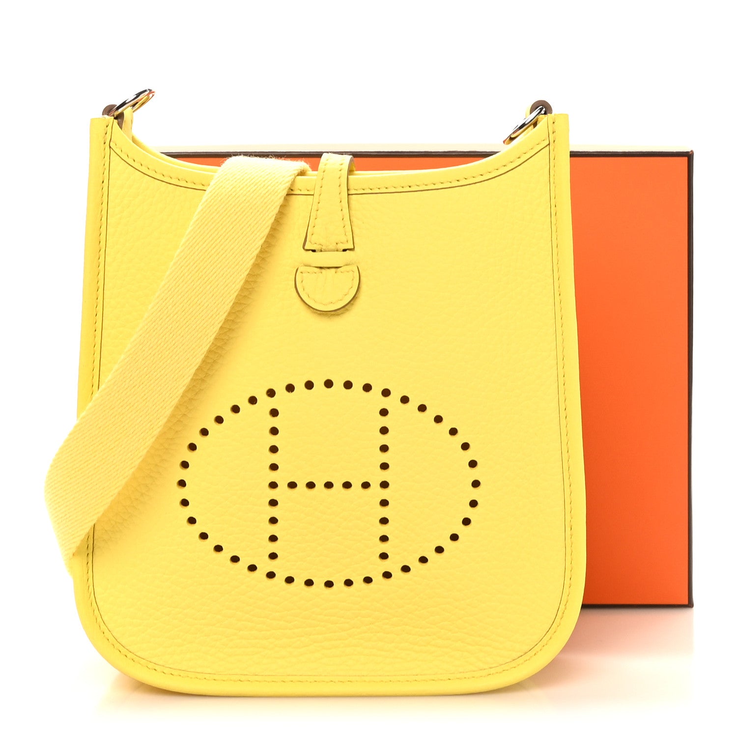 Hermes Taurillon Clemence Evelyne TPM Limoncello 11 of 11
