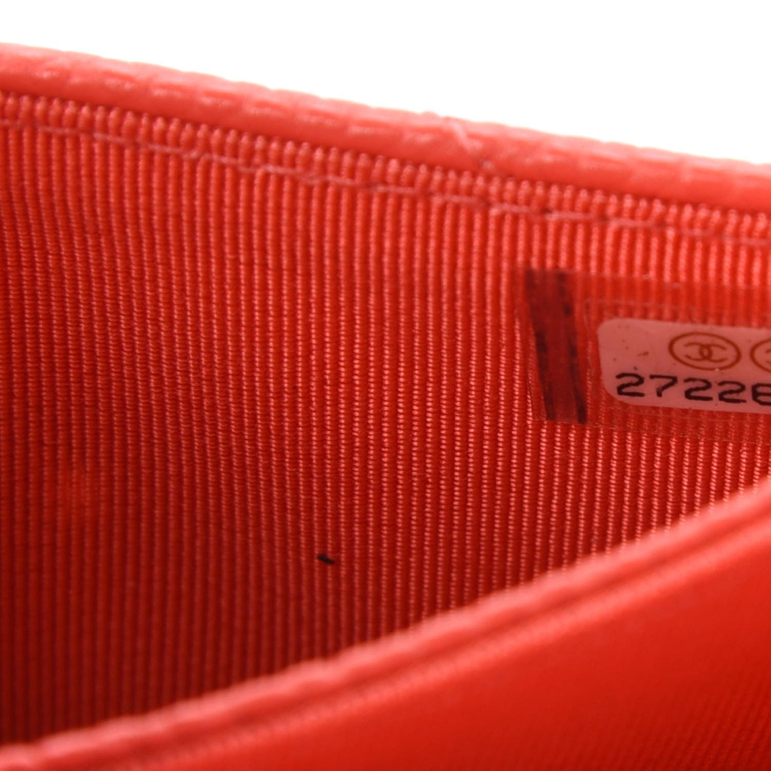 Chanel Caviar Chevron Quilted Flap Card Holder Orange 10 of 12