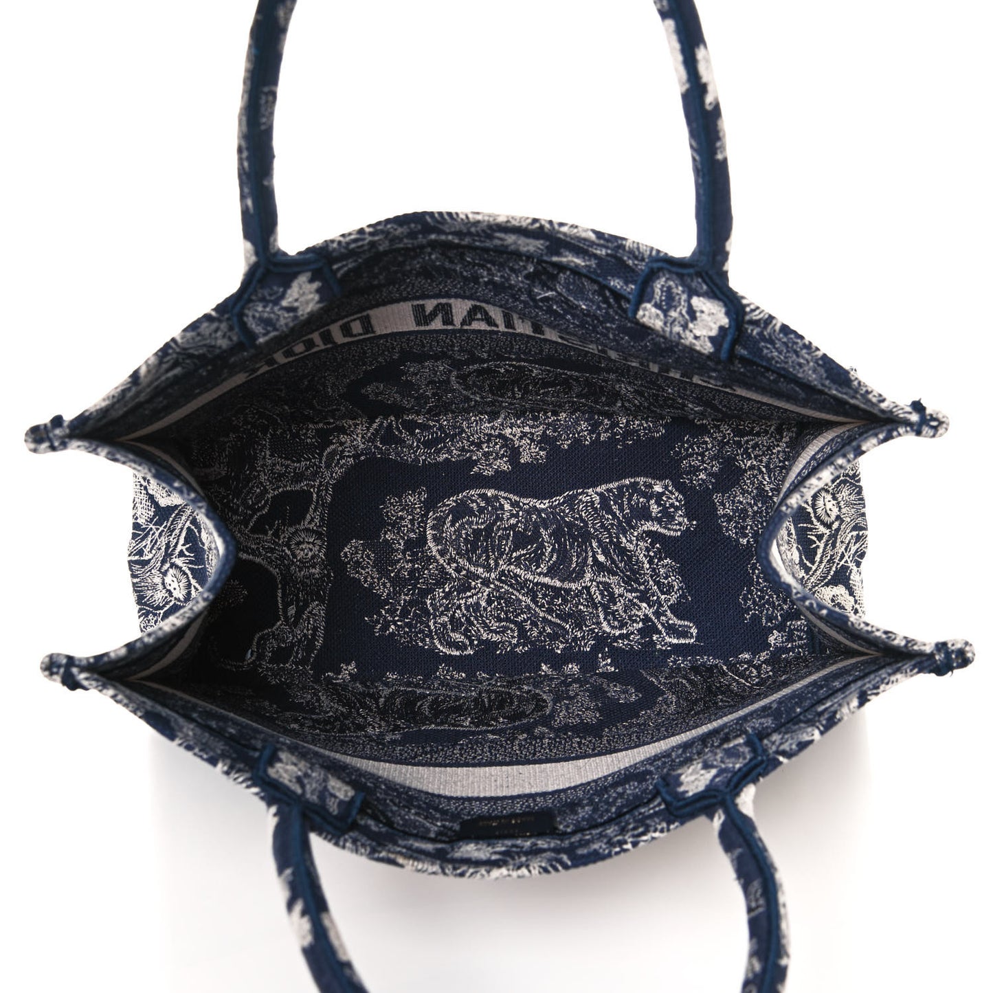 Canvas Embroidered Medium Dioriviera Toile De Jouy Book Tote Blue