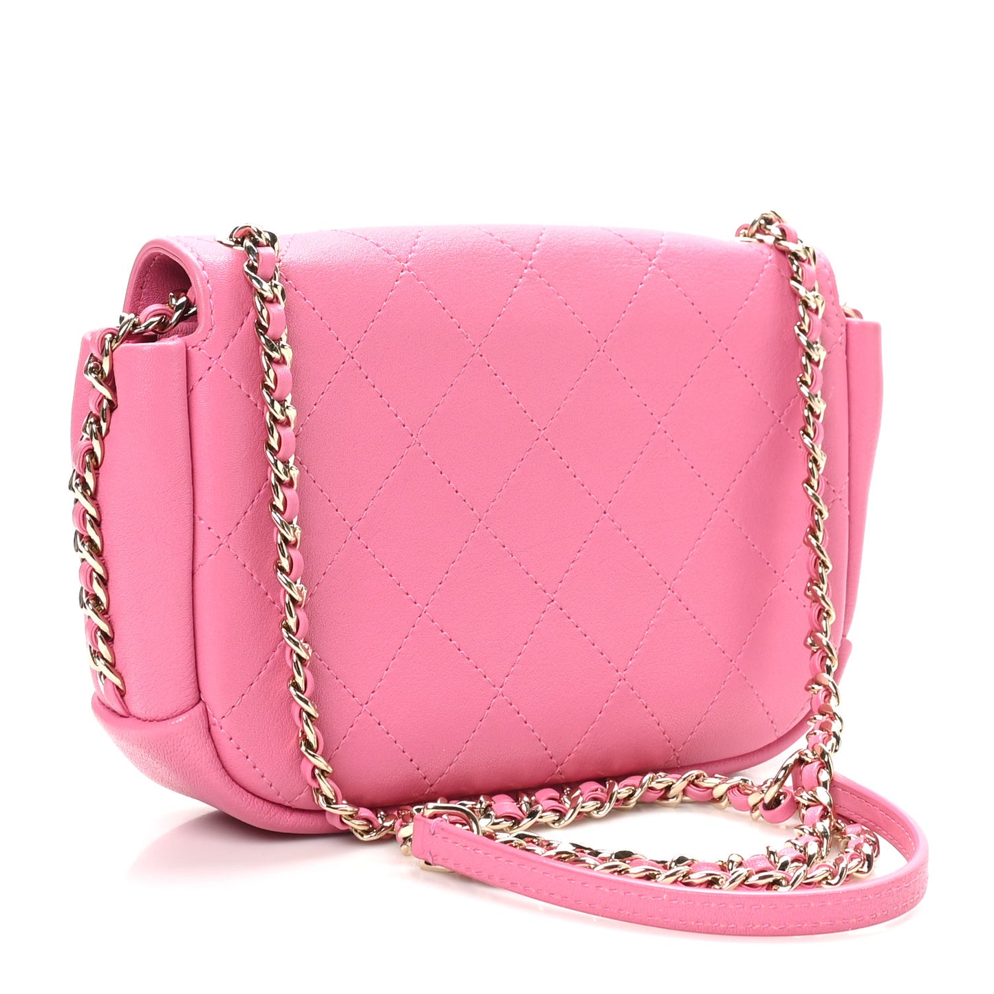 Goatskin Stitched Casual Trip Single Flap Pink