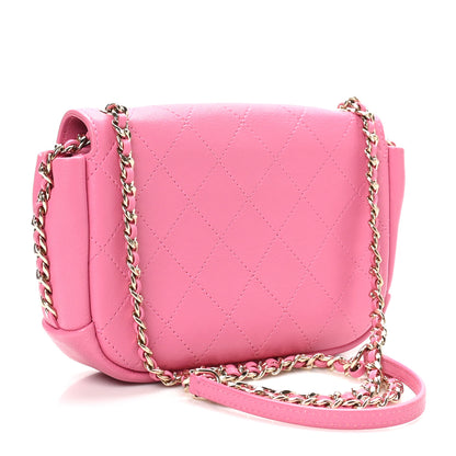 Chanel Goatskin Stitched Casual Trip Single Flap Pink 3 of 10