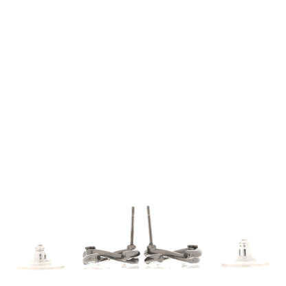 Chanel Crystal Baguette CC Earrings Silver 3 of 5