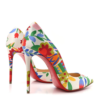 Christian Louboutin Crepe Satin Bloomy Irizia 100 Pumps 40.5 Multicolor 5 of 9