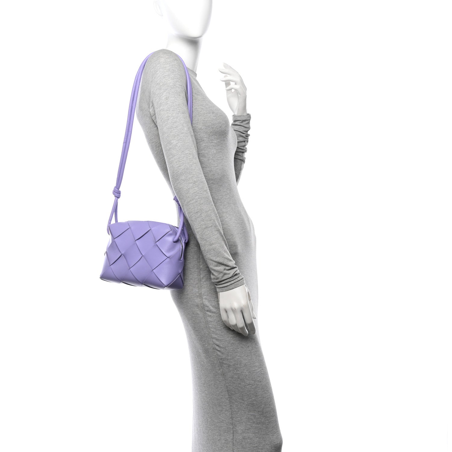 Bottega Veneta Lambskin Maxi Intrecciato Small Cassette Camera Bag Wisteria 2 of 9
