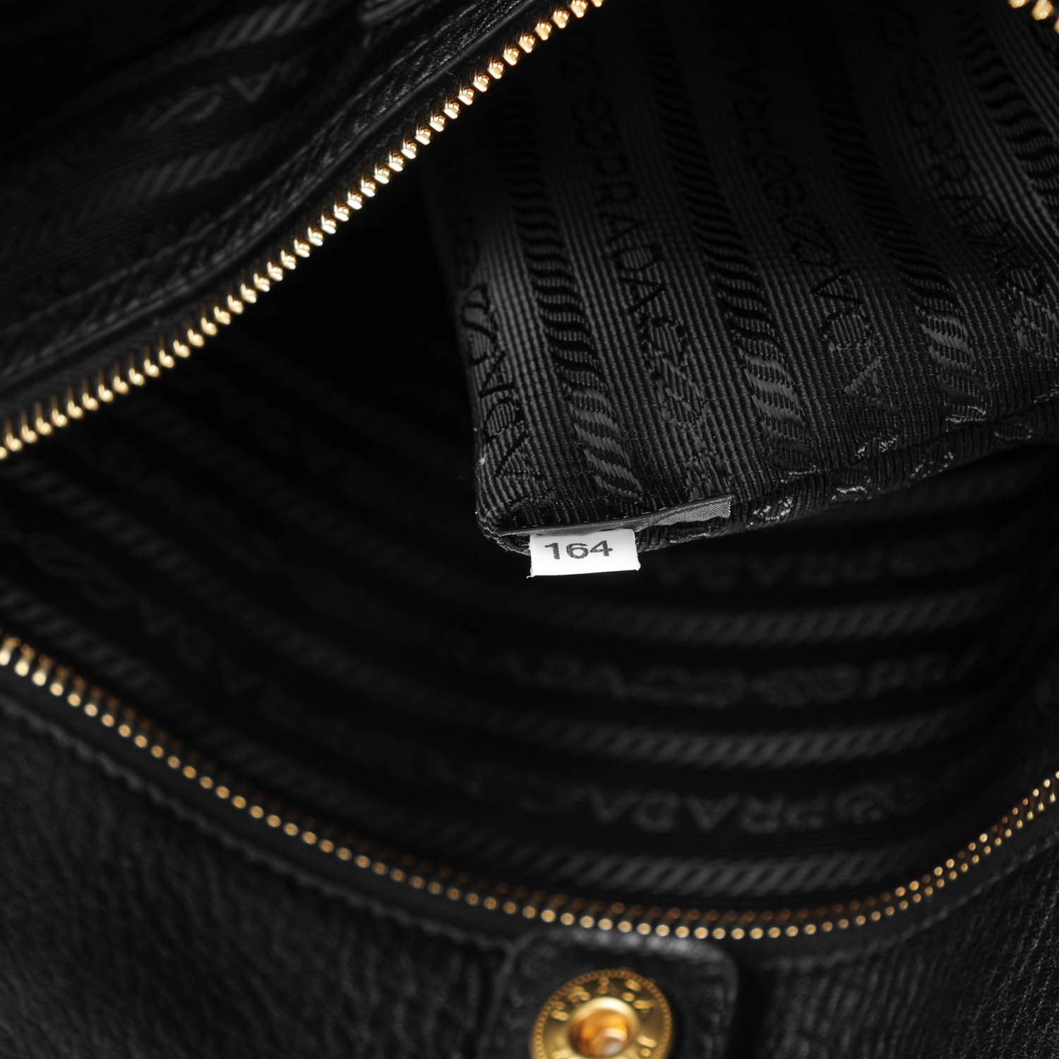 Prada Vitello Daino Side Zip Tote Black 8 of 8