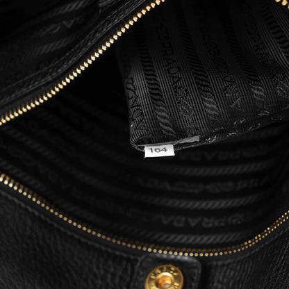 Prada Vitello Daino Side Zip Tote Black 8 of 8