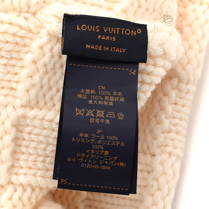 Louis Vuitton Wool Damier Snug Beanie Creme 5 of 5