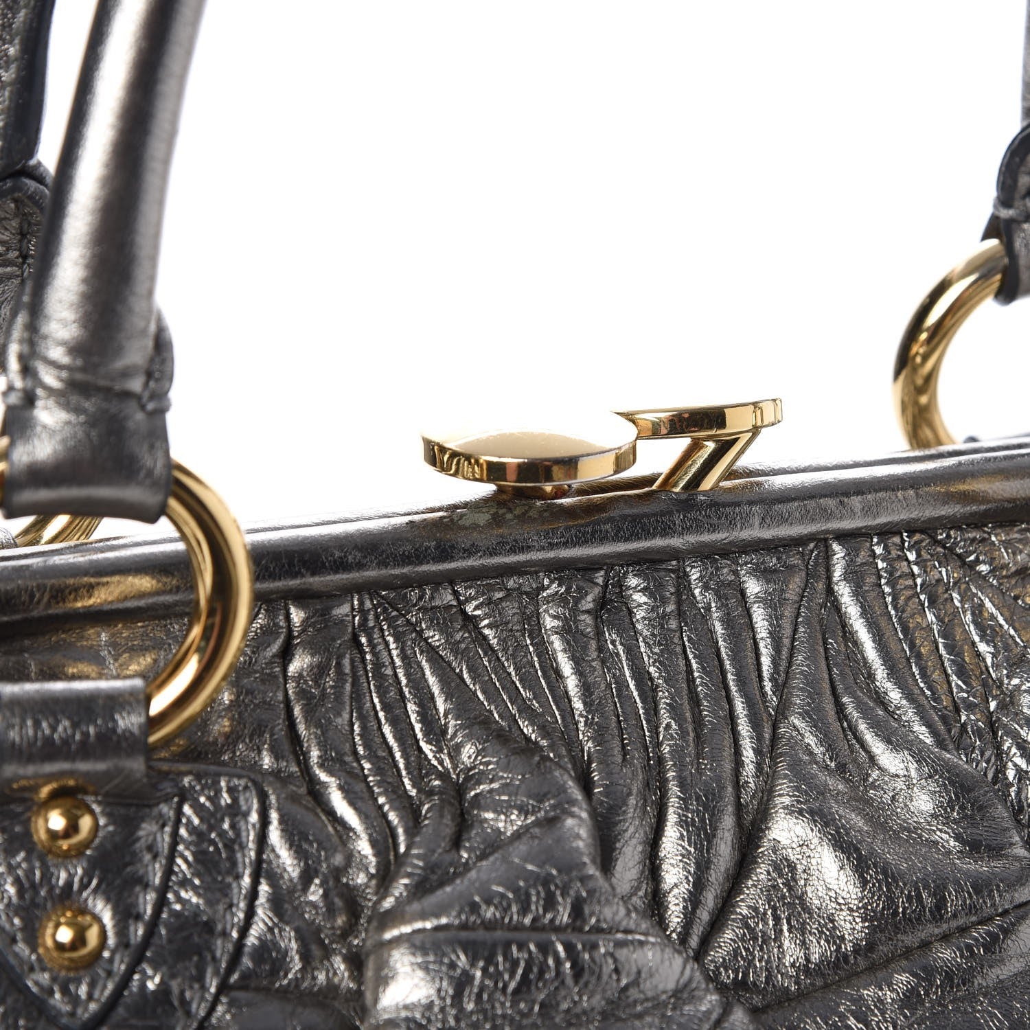 Marc Jacobs Metallic Calfskin Patchwork Stam Silver 10 of 16