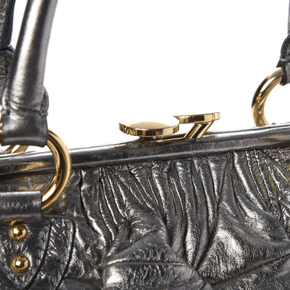 Marc Jacobs Metallic Calfskin Patchwork Stam Silver 10 of 16