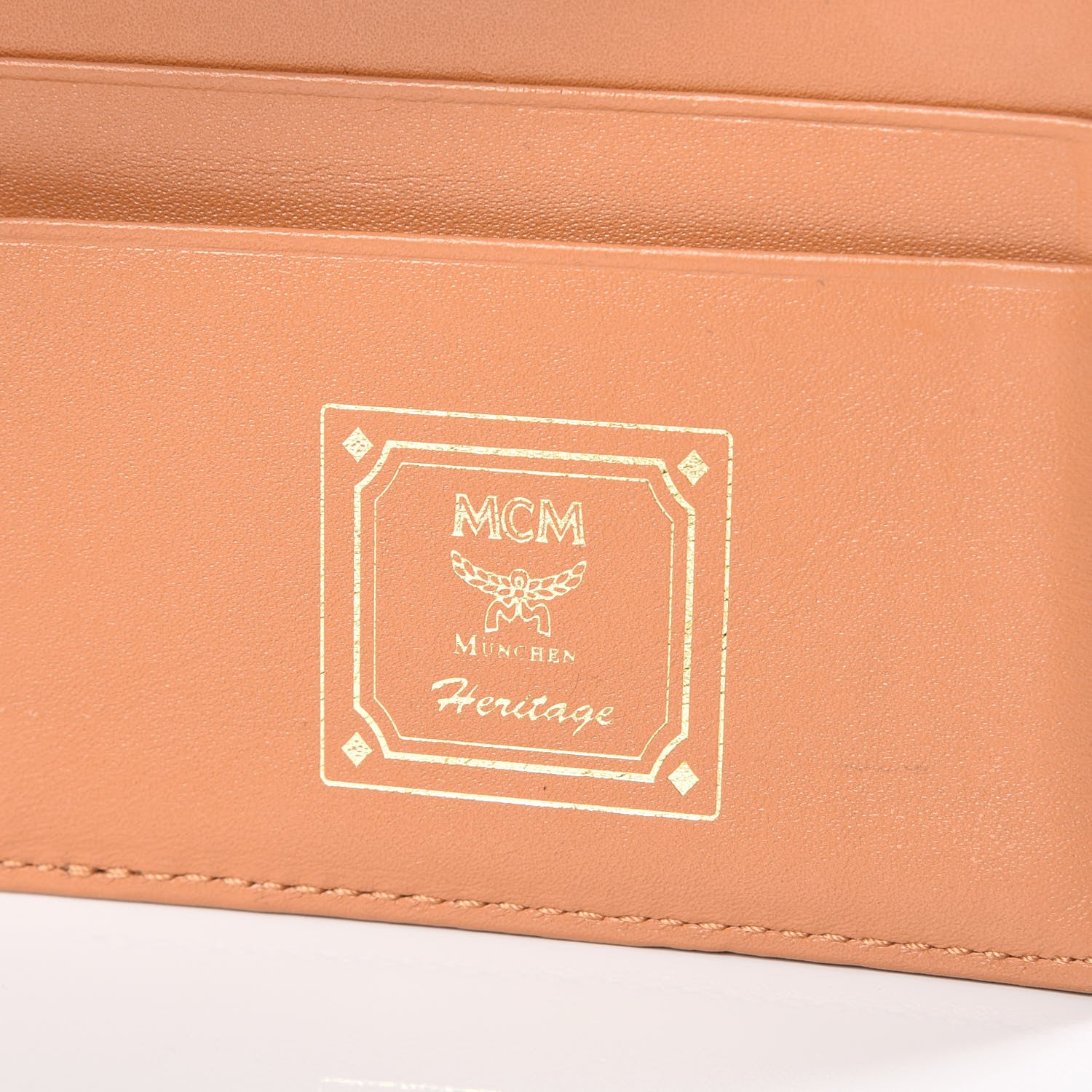MCM Visetos Heritage Bi-Fold Money Clip Wallet Cognac 9 of 11