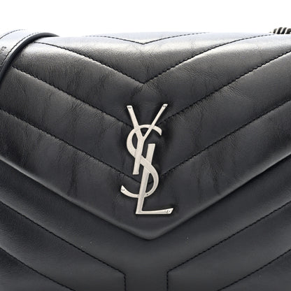 Saint Laurent Calfskin Y Quilted Monogram Small Loulou Chain Satchel Black 12 of 17