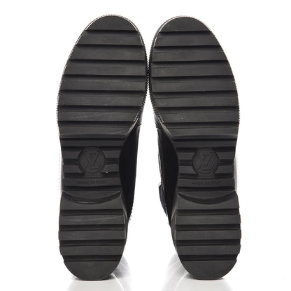 Louis Vuitton Suede Calfskin Monogram Checkpoint Platform Desert Boots 38 Black 5 of 8