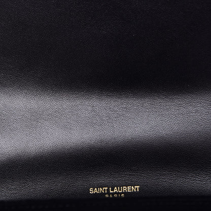 Saint Laurent Velvet Embroidered Small Monogram Kate Satchel Black 7 of 8