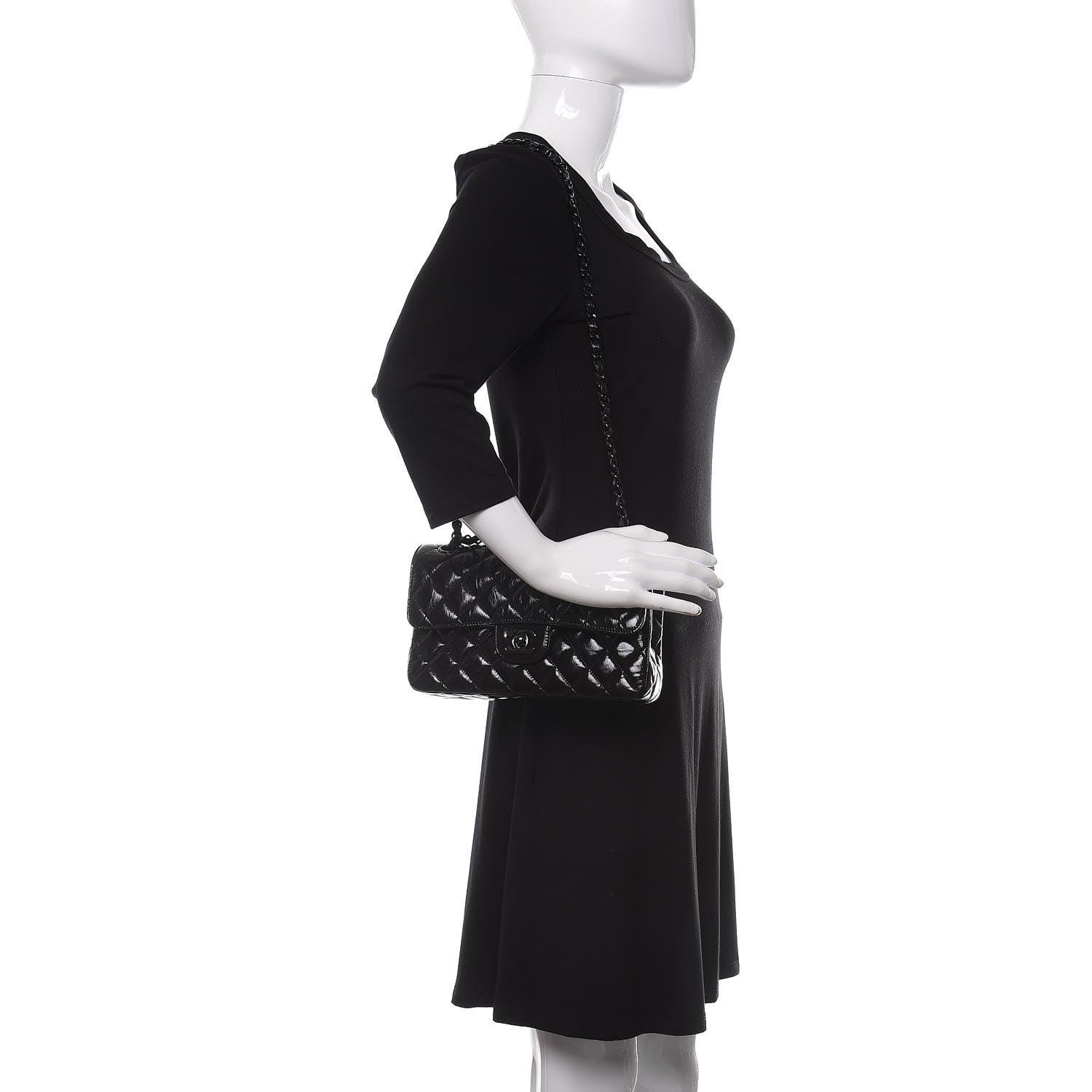 Chanel Shiny Crumpled Calfskin Quilted Small Incognito Double Flap 2 of 11