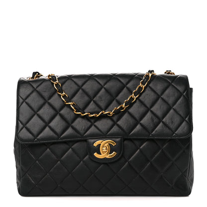 Chanel Lambskin Quilted Jumbo Single Flap Black 1 of 12