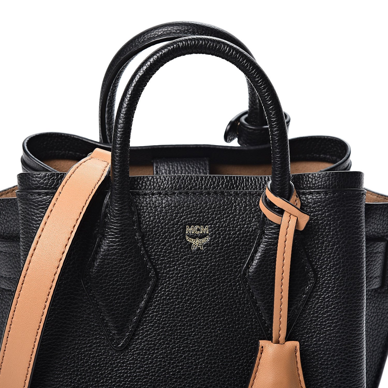 MCM Grained Calfskin Mini Neo Milla Tote Black 5 of 7