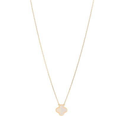 Van Cleef & Arpels 18K Yellow Gold Mother of Pearl Vintage Alhambra Pendant Necklace 1 of 5