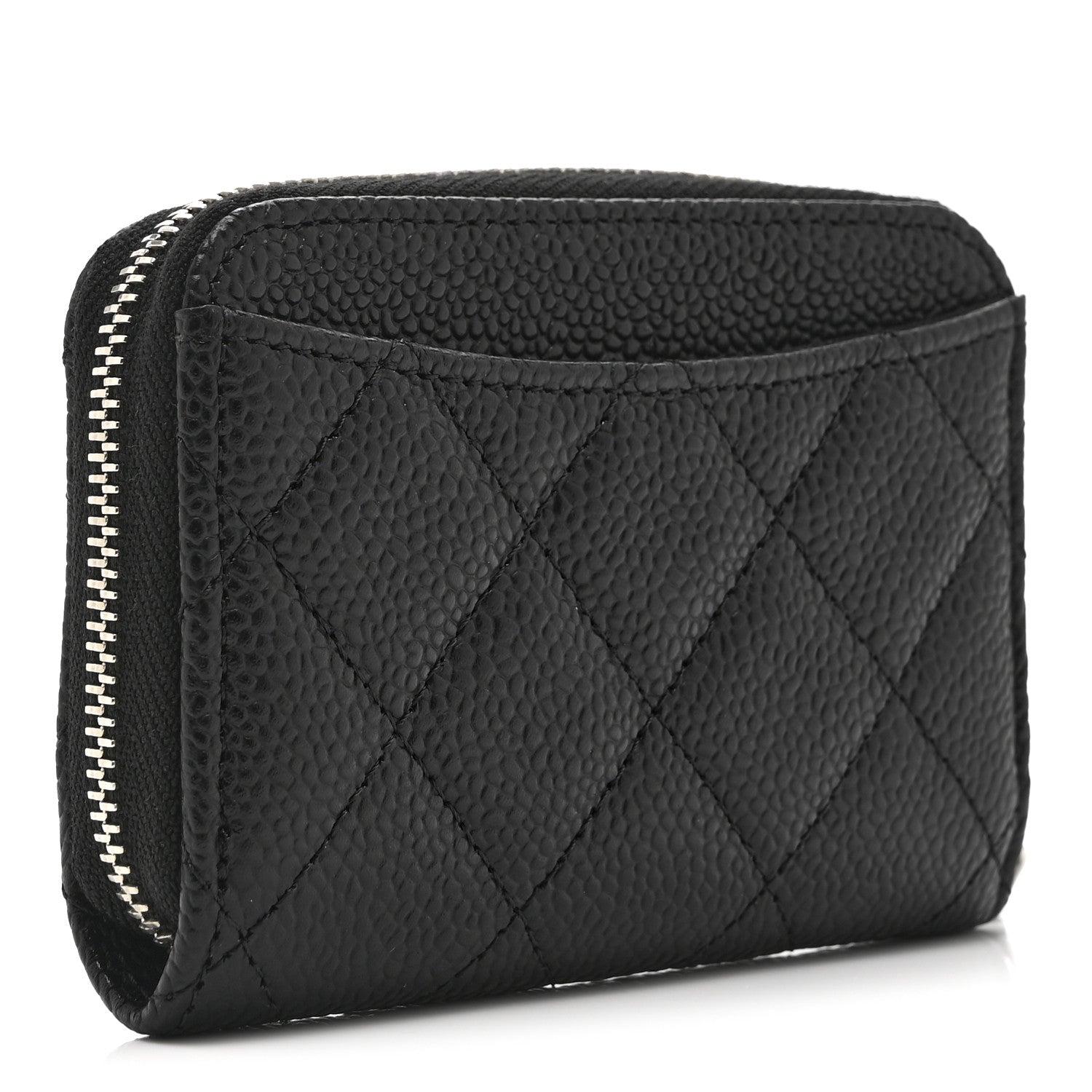 Chanel Caviar Quilted Zip Coin Purse Black 3 of 10