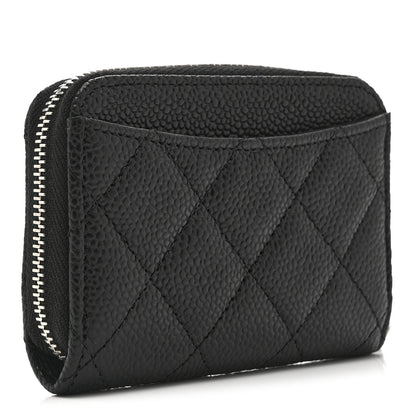Chanel Caviar Quilted Zip Coin Purse Black 3 of 10