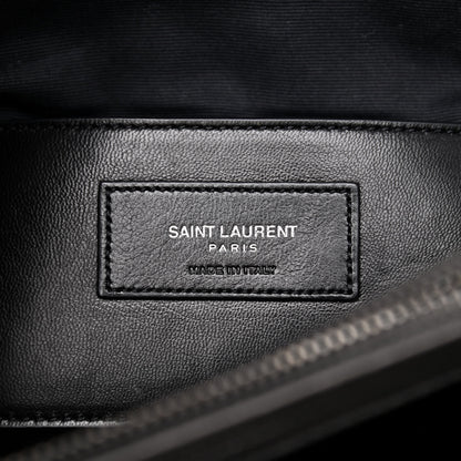 Saint Laurent Sheepskin Matelasse Chevron Monogram Large College Satchel Dark Anthracite 6 of 14