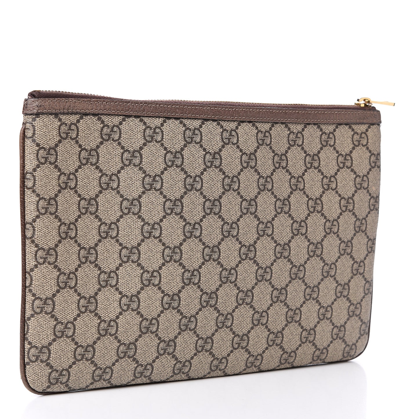 GG Supreme Monogram Large Ophidia Pouch Clutch Brown