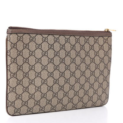 Gucci GG Supreme Monogram Large Ophidia Pouch Clutch Brown 2 of 12