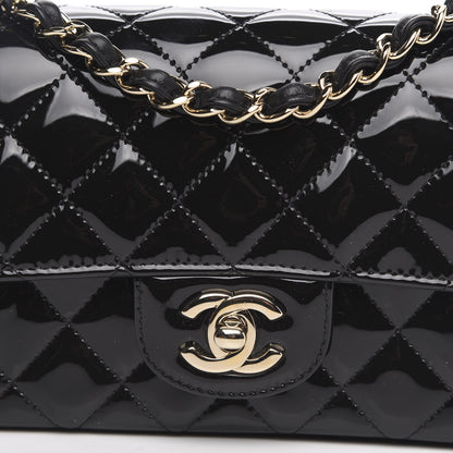 Chanel Patent Calfskin Quilted Mini Rectangular Flap Black 10 of 11