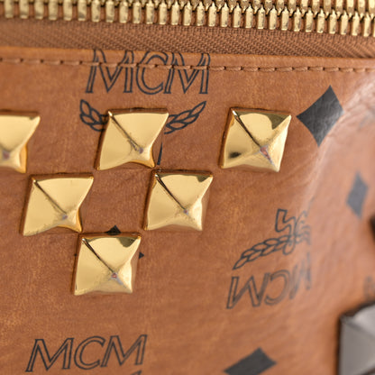 MCM Visetos Studded Medium Stark M Backpack Cognac 10 of 12