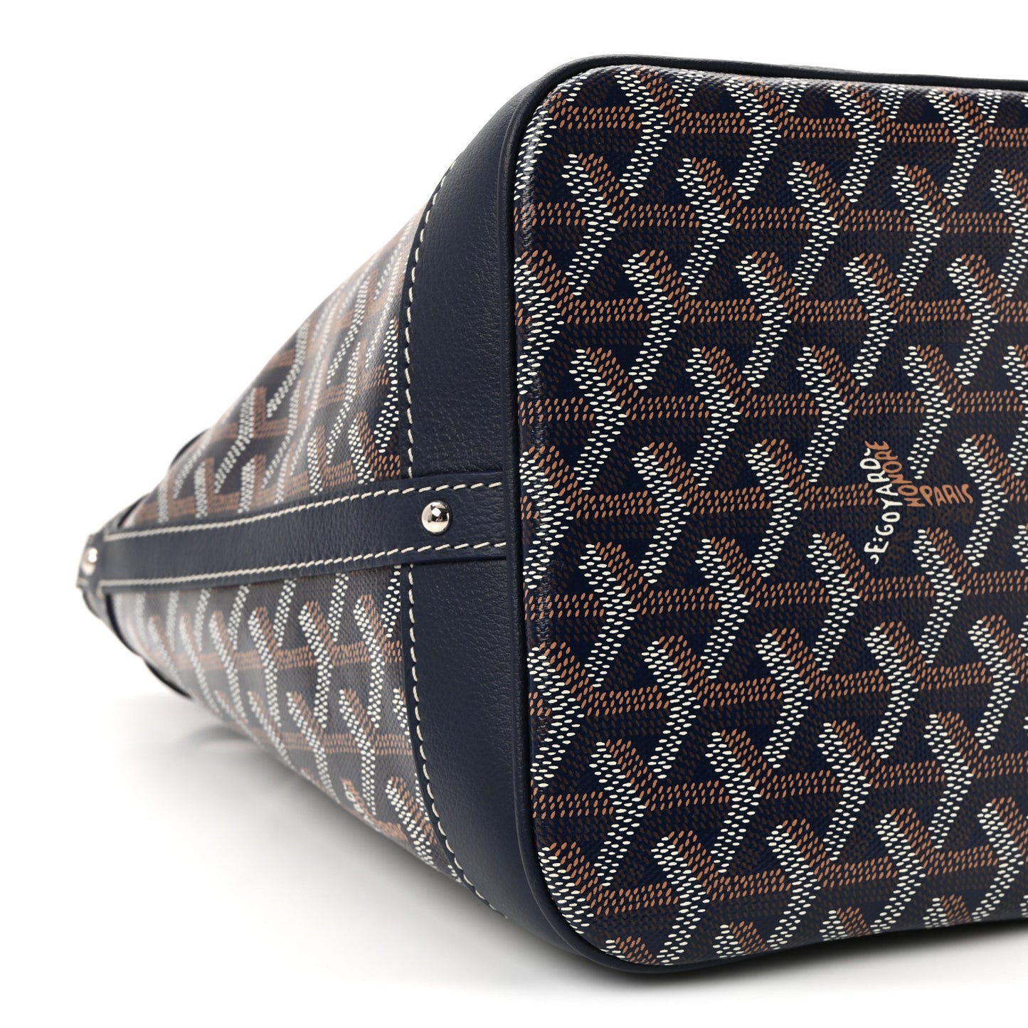 Goyardine Petit Flot Bucket Bag PM Navy