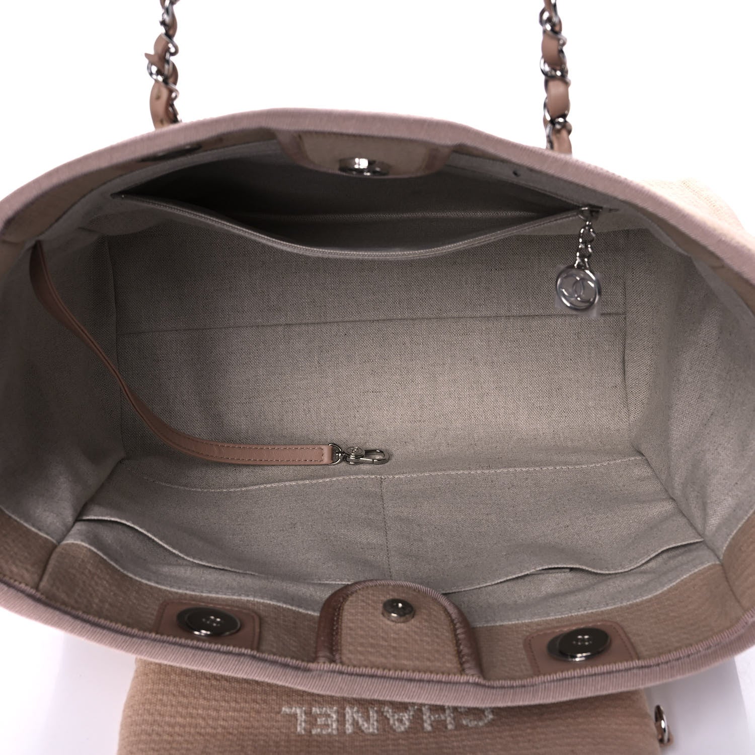 Chanel Mixed Fibers Small Deauville Tote Beige 7 of 11