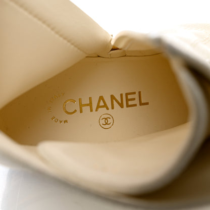 Chanel Fabric CC Lace Up Boots 39.5 White 8 of 9