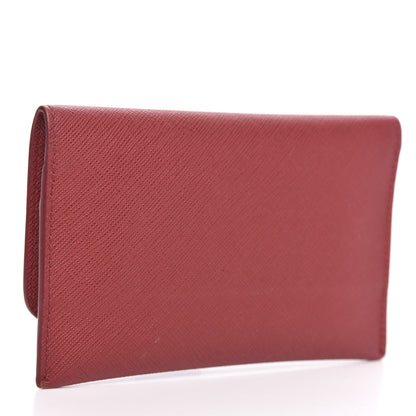 Prada Saffiano Metal Flap Wallet Fuoco 3 of 8