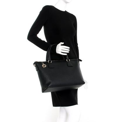 Gucci Dollar Calfskin GG Charm Satchel Black 3 of 10