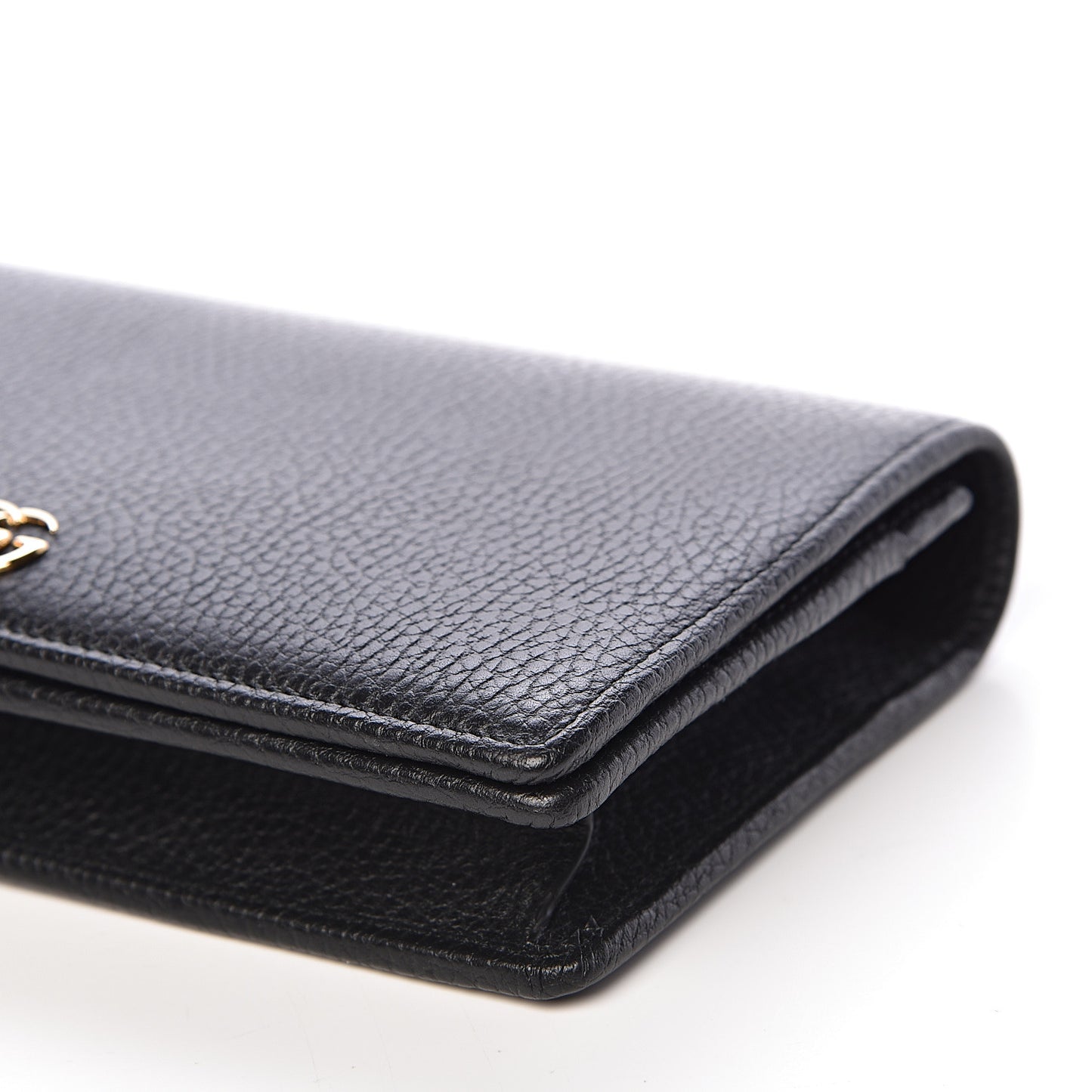 Calfskin Mini GG Marmont Chain Wallet Black