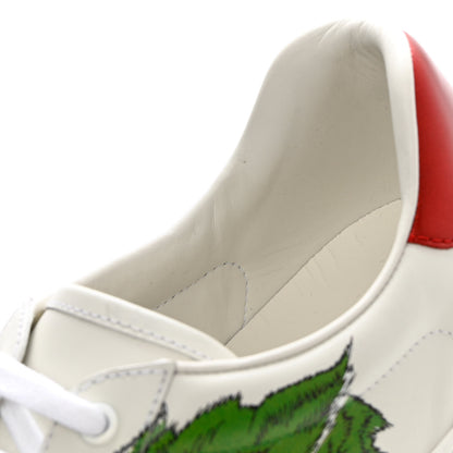 Gucci Calfskin Mens Green Panther Print Ace Sneakers 10.5 White 12 of 14
