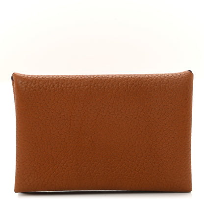 Hermes Barenia Faubourg Swift Verso Calvi Card Case Fauve Rose D'ete 1 of 10