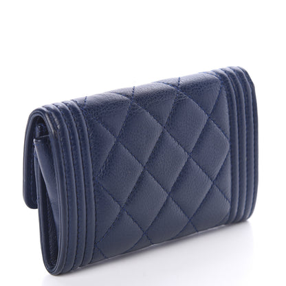 Chanel Calfskin Quilted Boy Flap Card Holder Navy 2 of 7